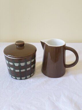 Vintage Alfred Sung Home Quirky MDC Retro Look Creamer and Sugar bowl Set